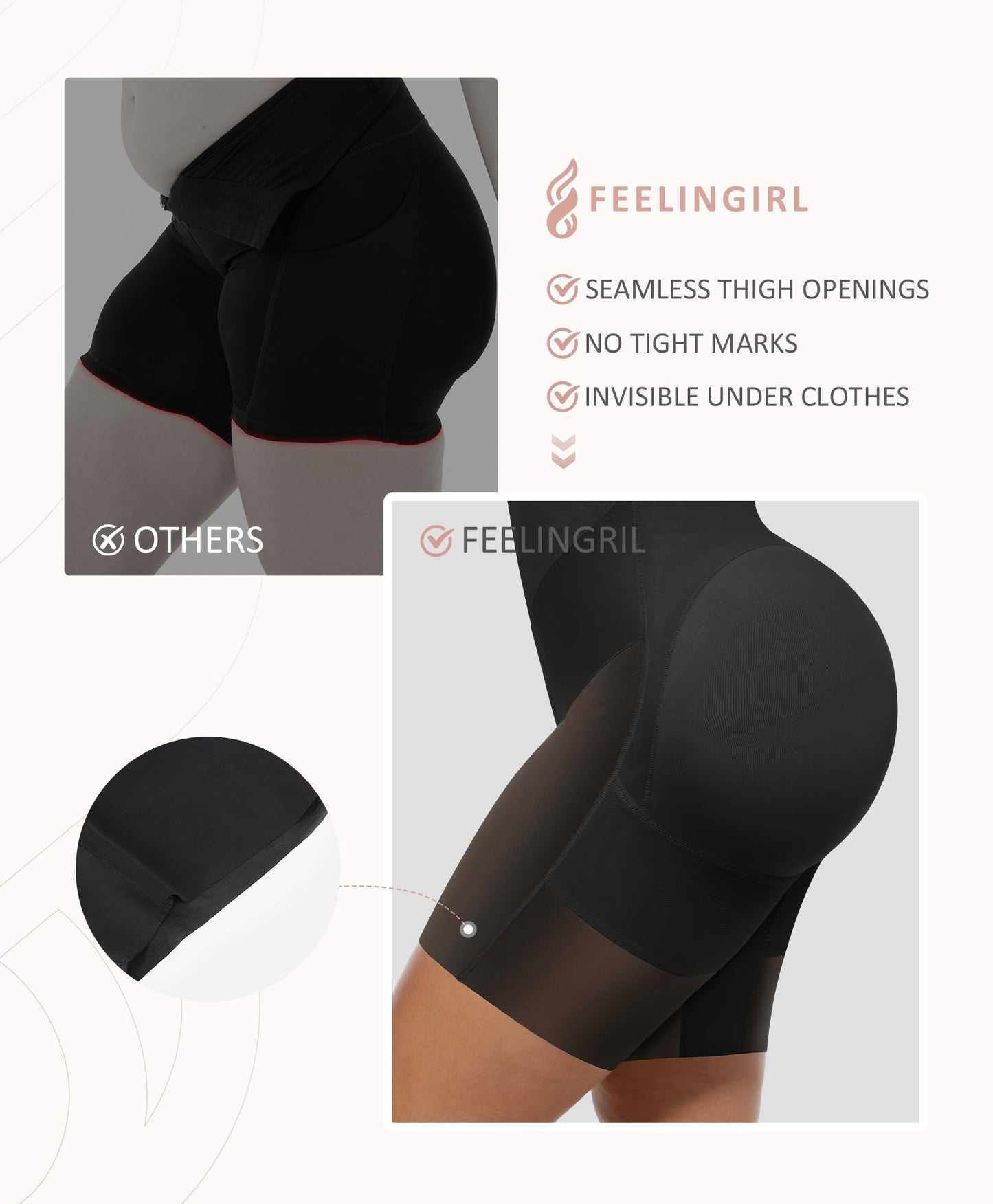 FeelinGirl Feelvibe Shapewear Tummy Control Faja Body Shaper for Women | Fajas Colombianas Moldeadoras, Plus Size, Zipper Crotch, Daily Body Sculpting, Postpartum & Post-surgery Faja
