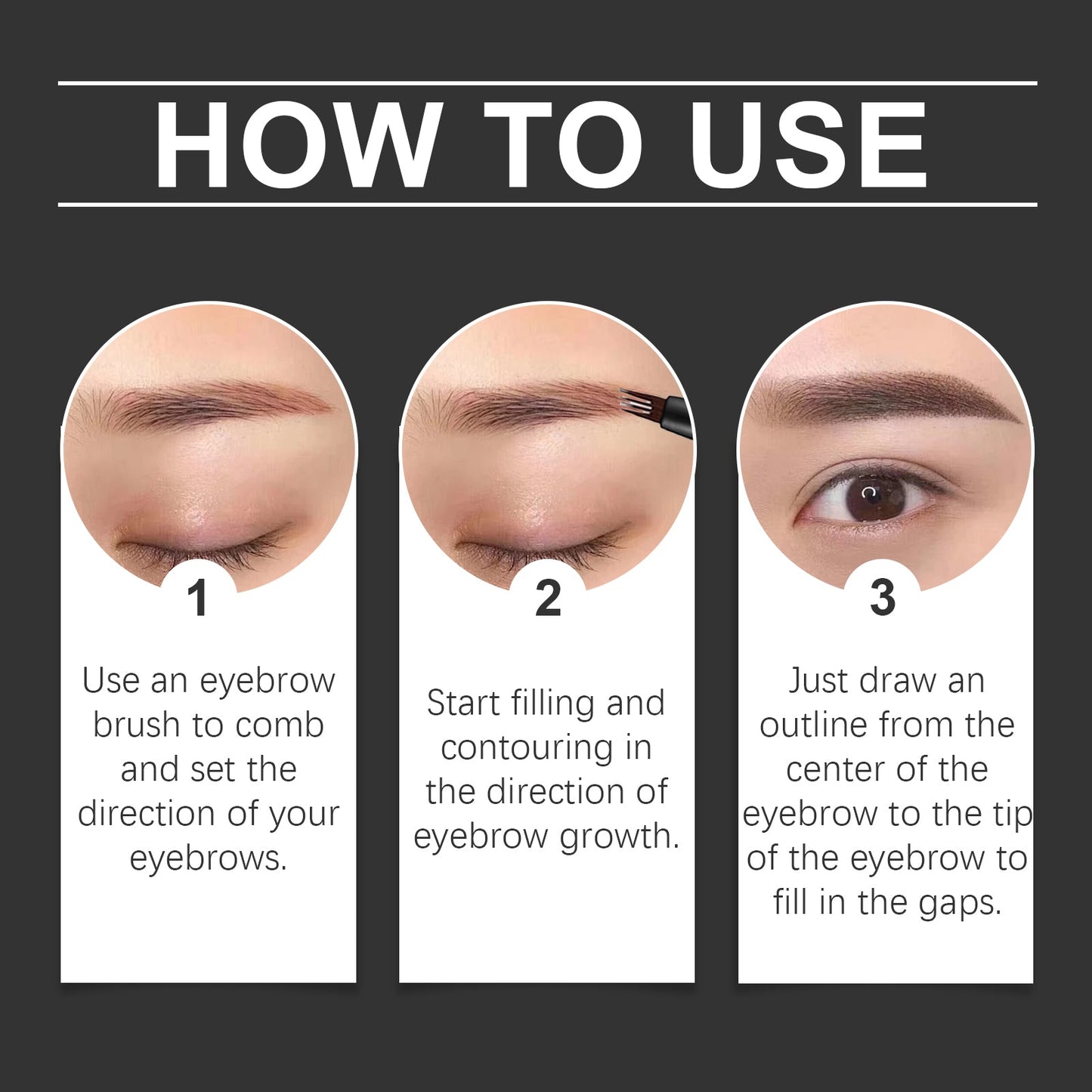 EELHOPE Four Claw Eyebrow Pencil Wild Eyebrow Embellishing Eyebrow shape delicate and easy to use non-smudging natural shaping eyebrow pencil