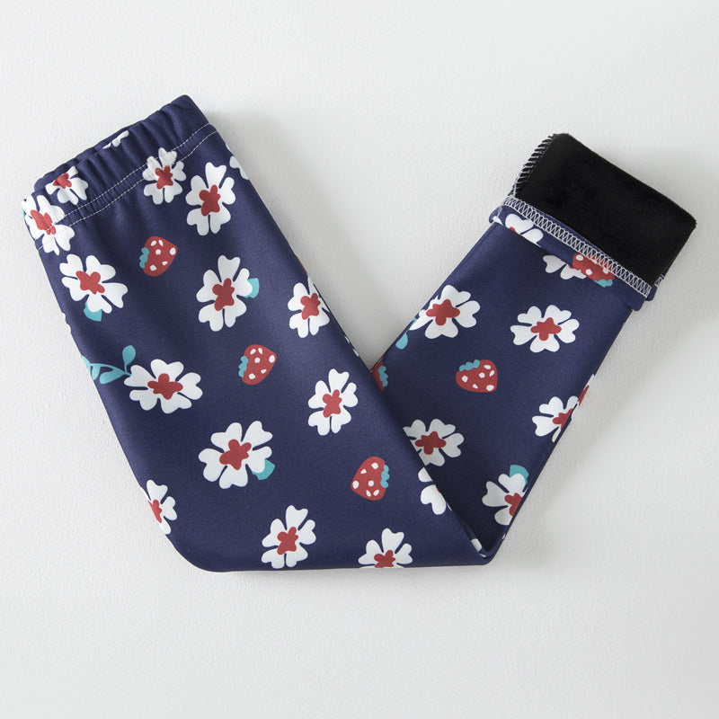 Basic Fleece-lined Extra-thick Childrens Leggings