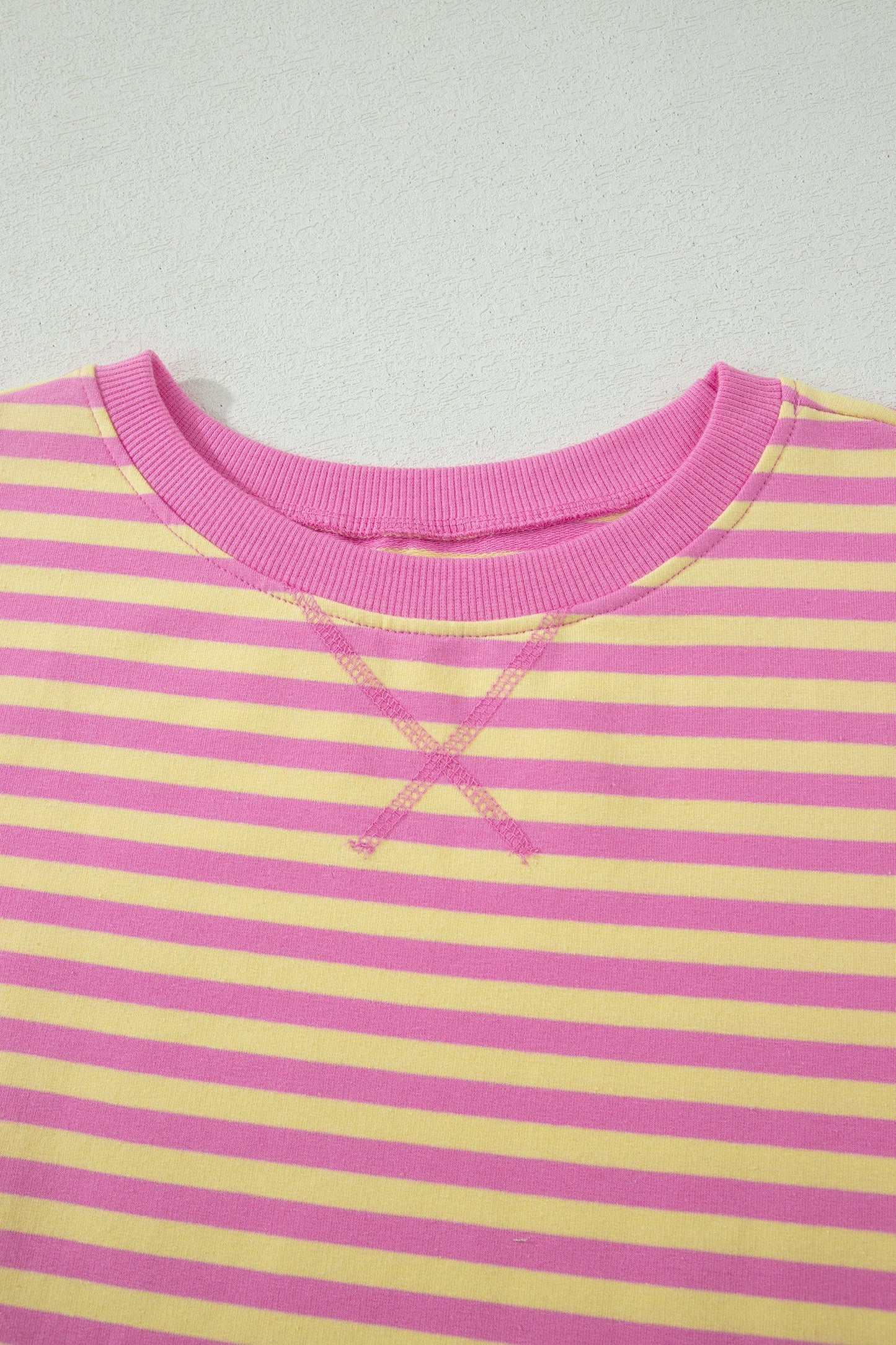 Stripe Contrast Trim Short Sleeve Top & Skirt Set