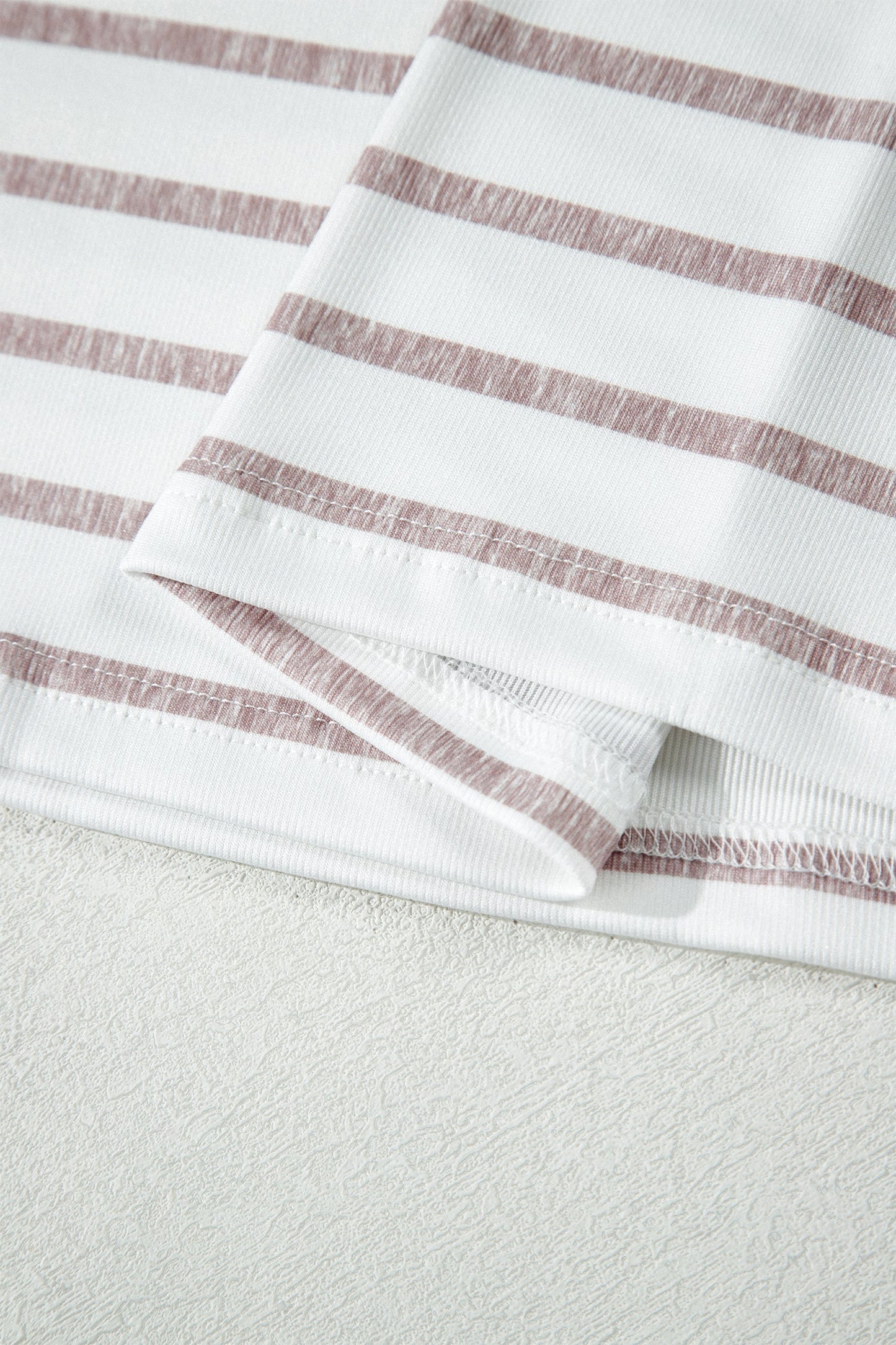 Stripe Colorblock Trim Short Sleeve Top