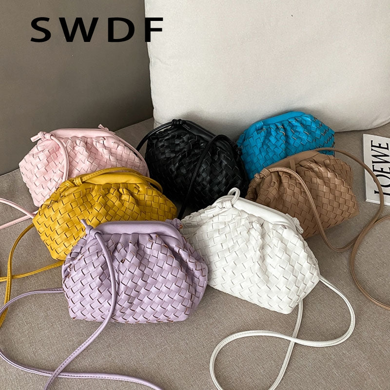 Luxury Ladies Weave Bag Soft Leather Crossbody Shoulder Bags For Women 2022 Fashion Female Brand Handbag And Purse Lady Hobo Ba