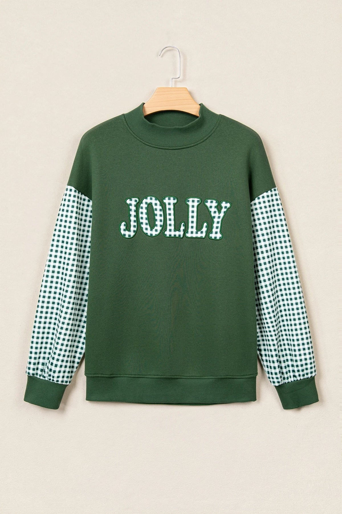 JOLLY & SPOOKY Gingham Patchwork Oversized Sweatshirt