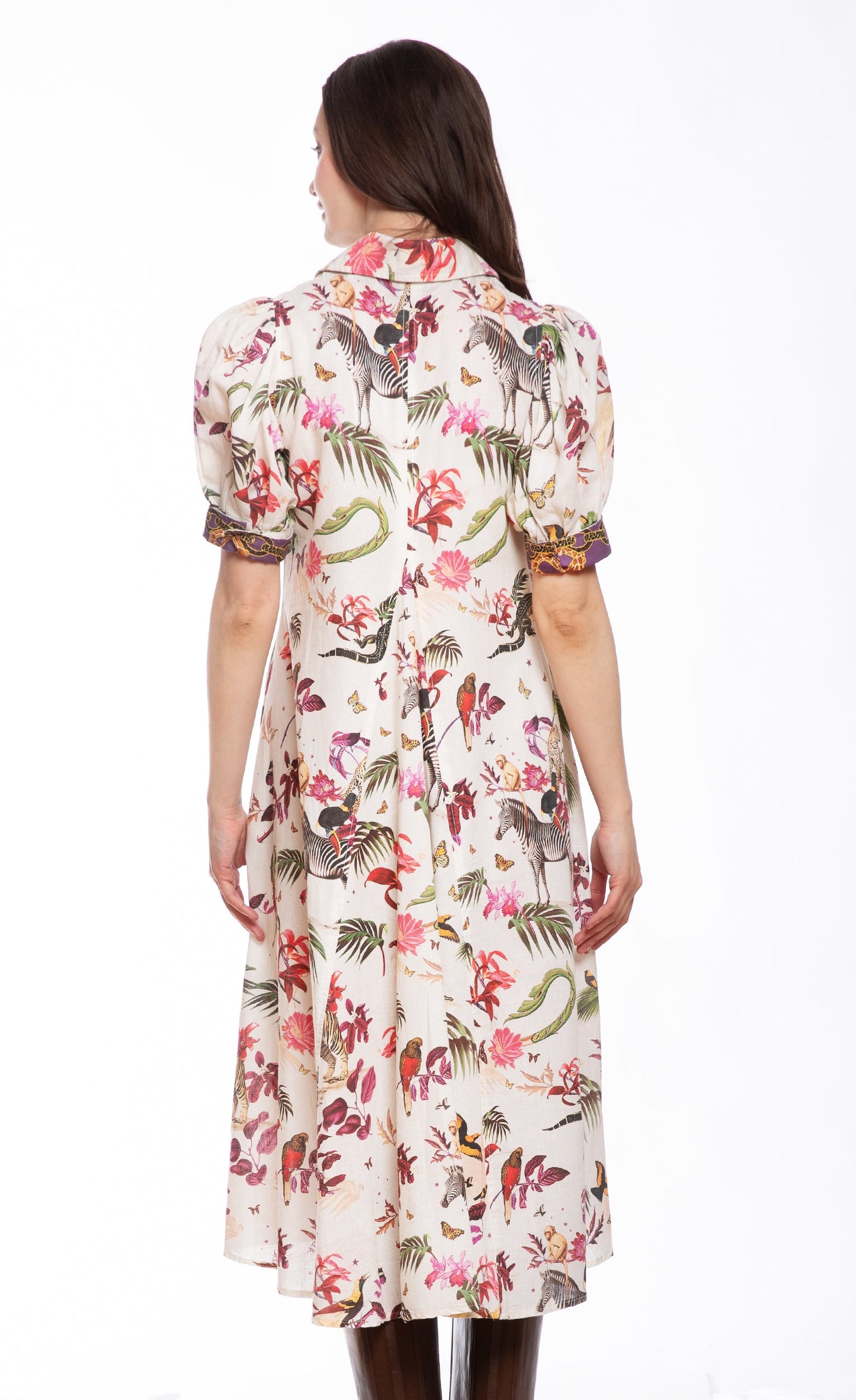 Montauk Dress Violet Safari Print
