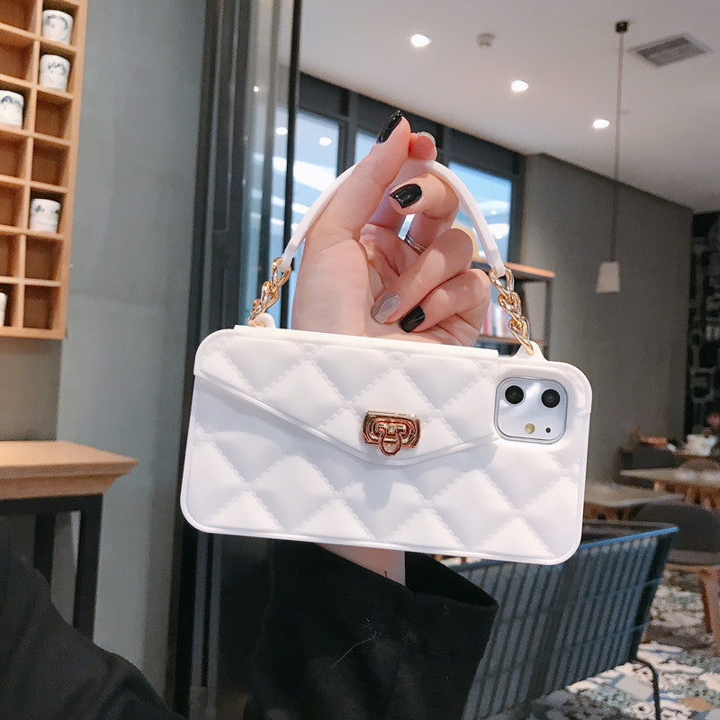 Compatible with Apple , Chain Diagonal Silicone Coin Purse Phone Case