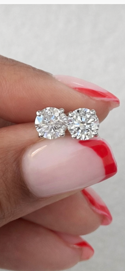 14k white gold & Natural diamonds .43ct & .75ct FG color I2 clarity