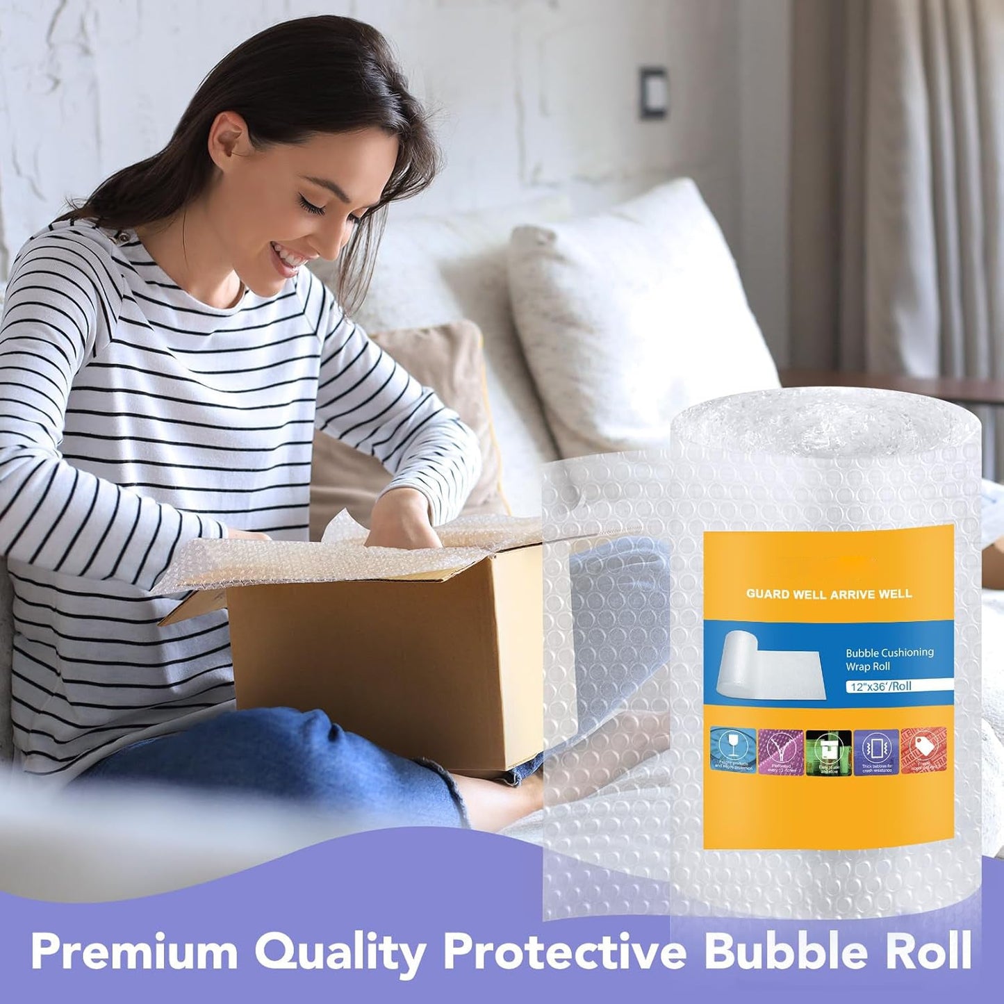 16 Inchx36ft Total Bubble Cushioning Wrap for Packing | 9 Pack Wholesale