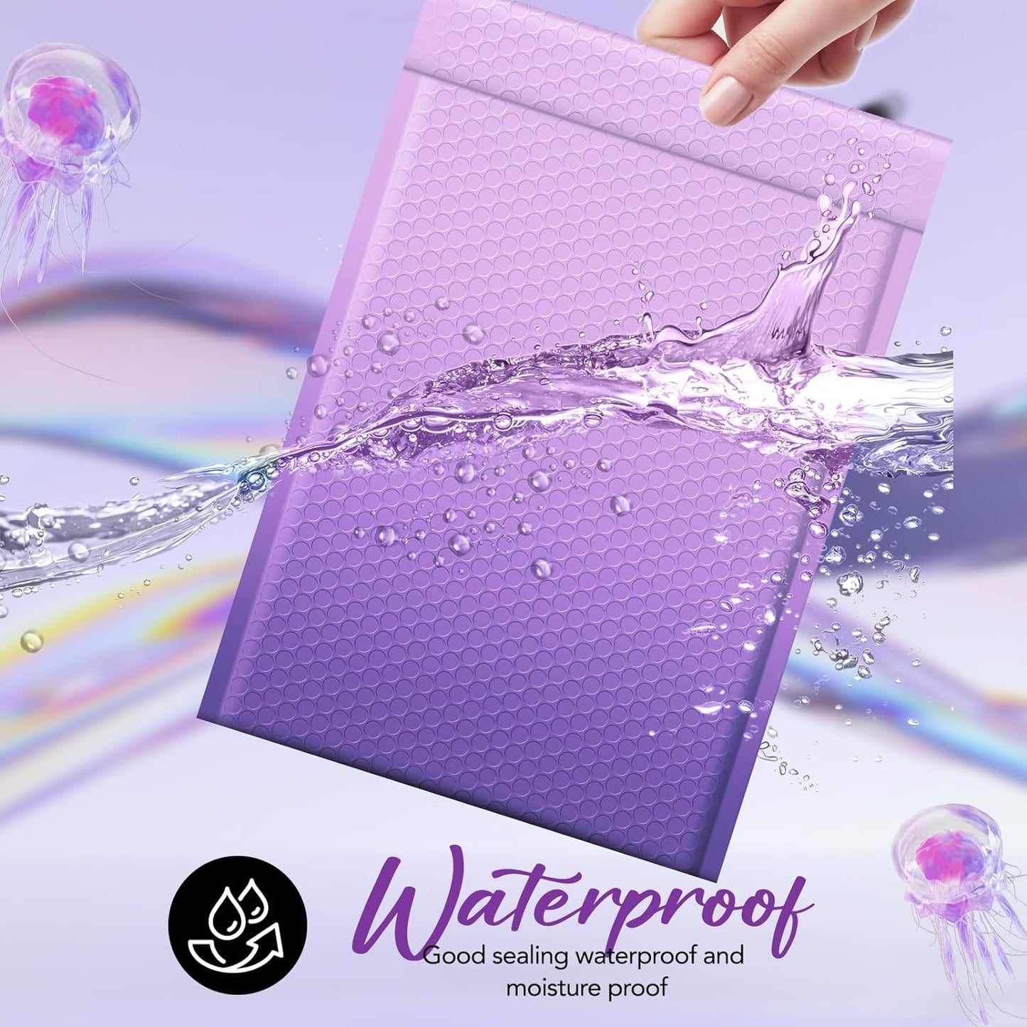 10.5x16 Bubble Mailer #5|Usable Size 10.5x15"| Gradient Purple