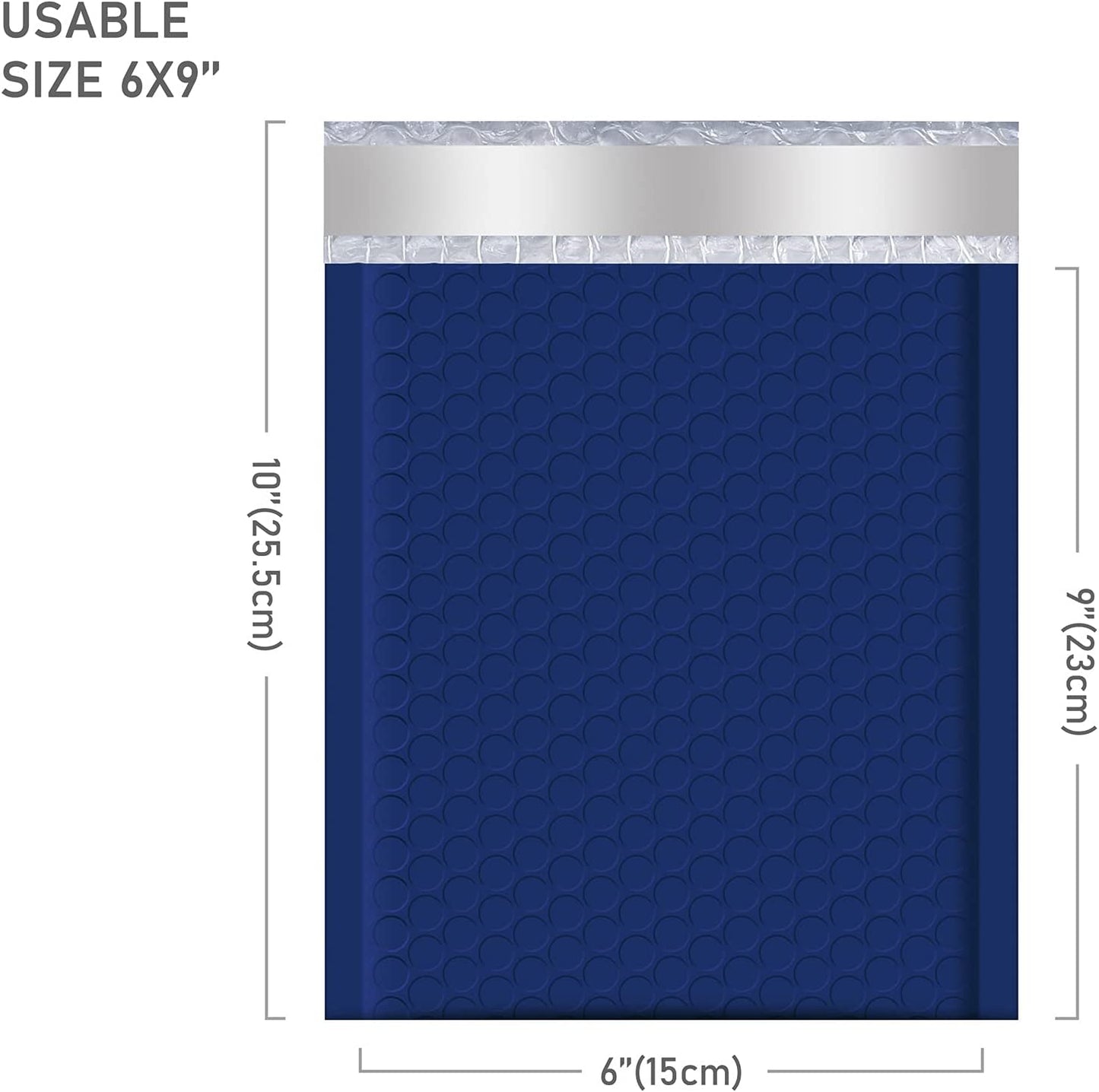 6x10 Bubble Mailer #0 | Usable Size 6x9"| Navy blue