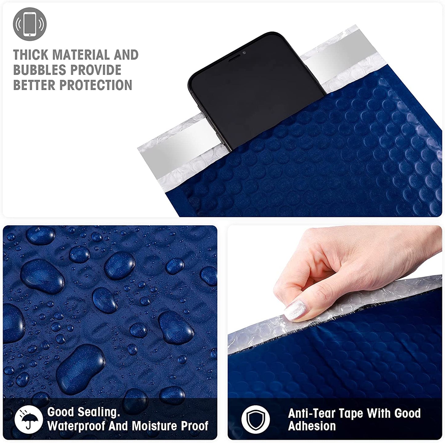 6x10 Bubble Mailer #0 | Usable Size 6x9"| Navy blue