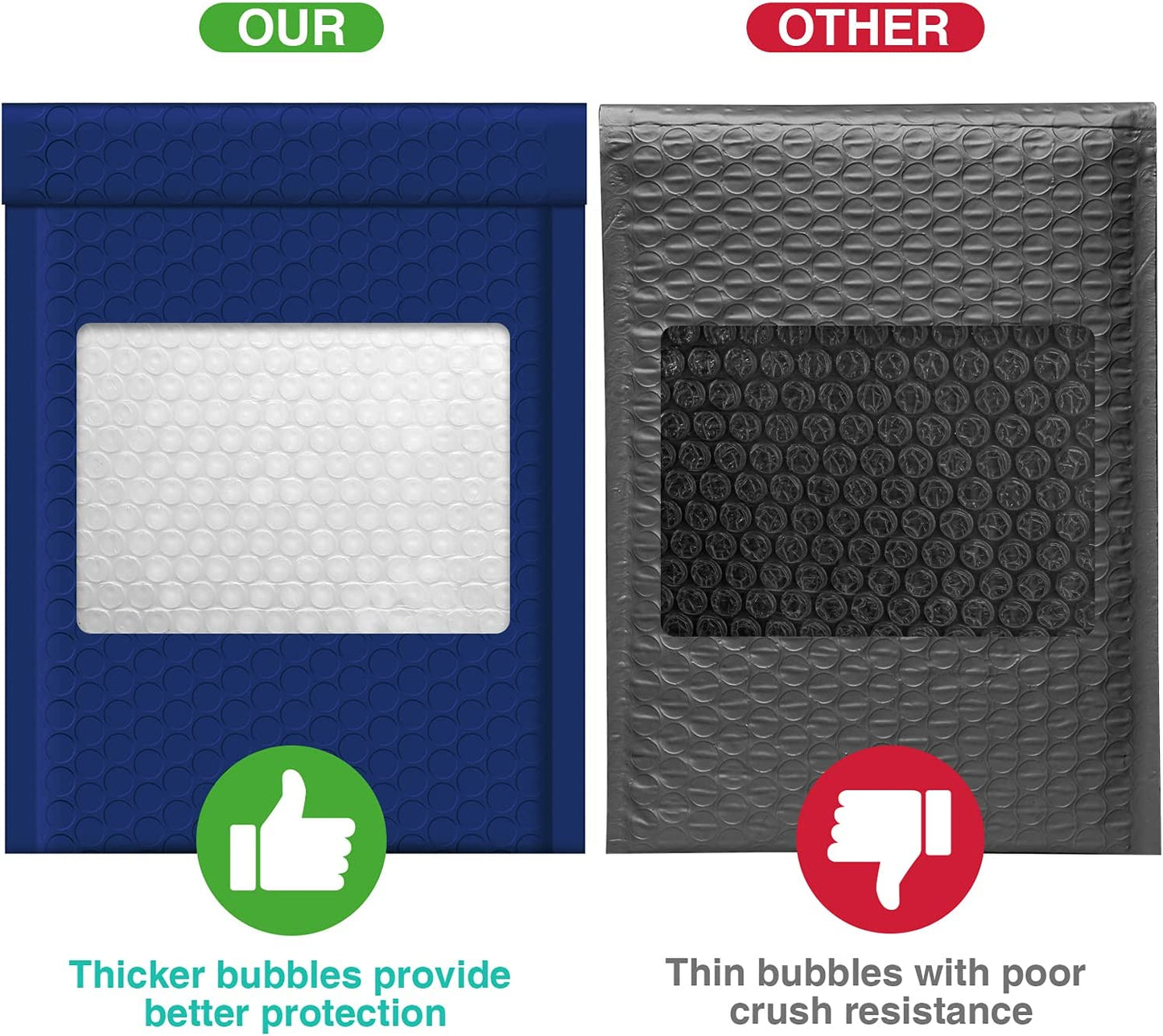 6x10 Bubble Mailer #0 | Usable Size 6x9"| Navy blue