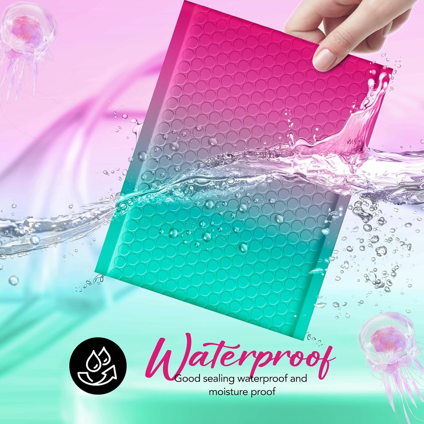 6x10 Bubble Mailer #0 | Usable Size 6x9" |  PinkGreen