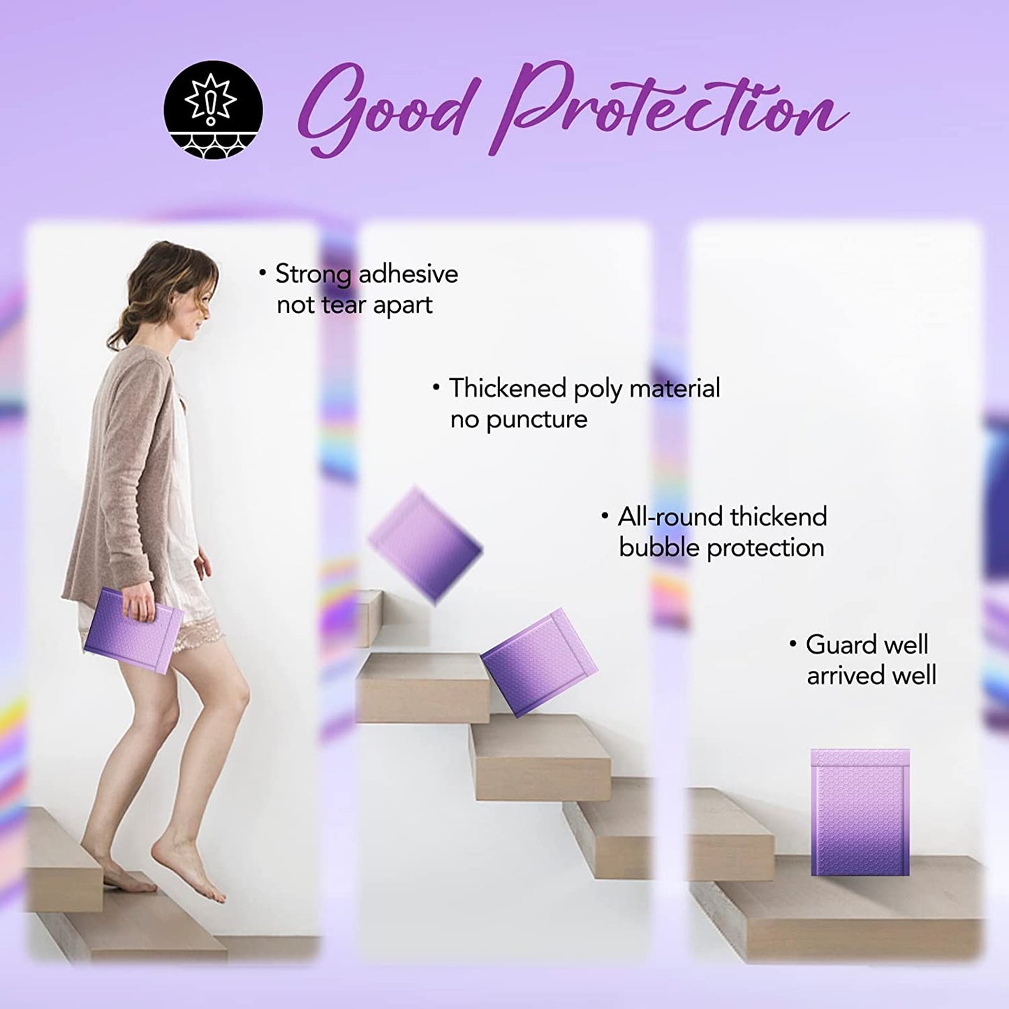 6x10 Bubble Mailer  #0 | Usable Size 6x9" | Gradient Purple