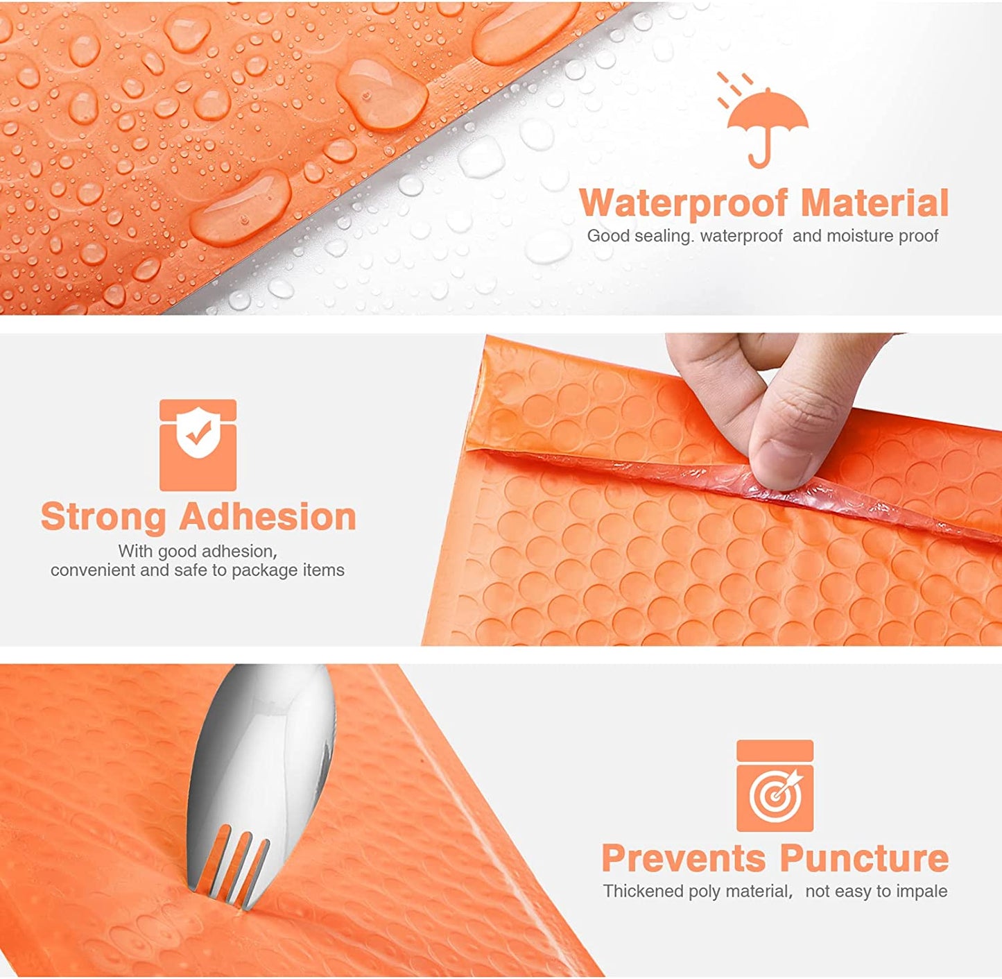 6x10 Bubble Mailer  #0 | Usable Size 6x9"| Orange