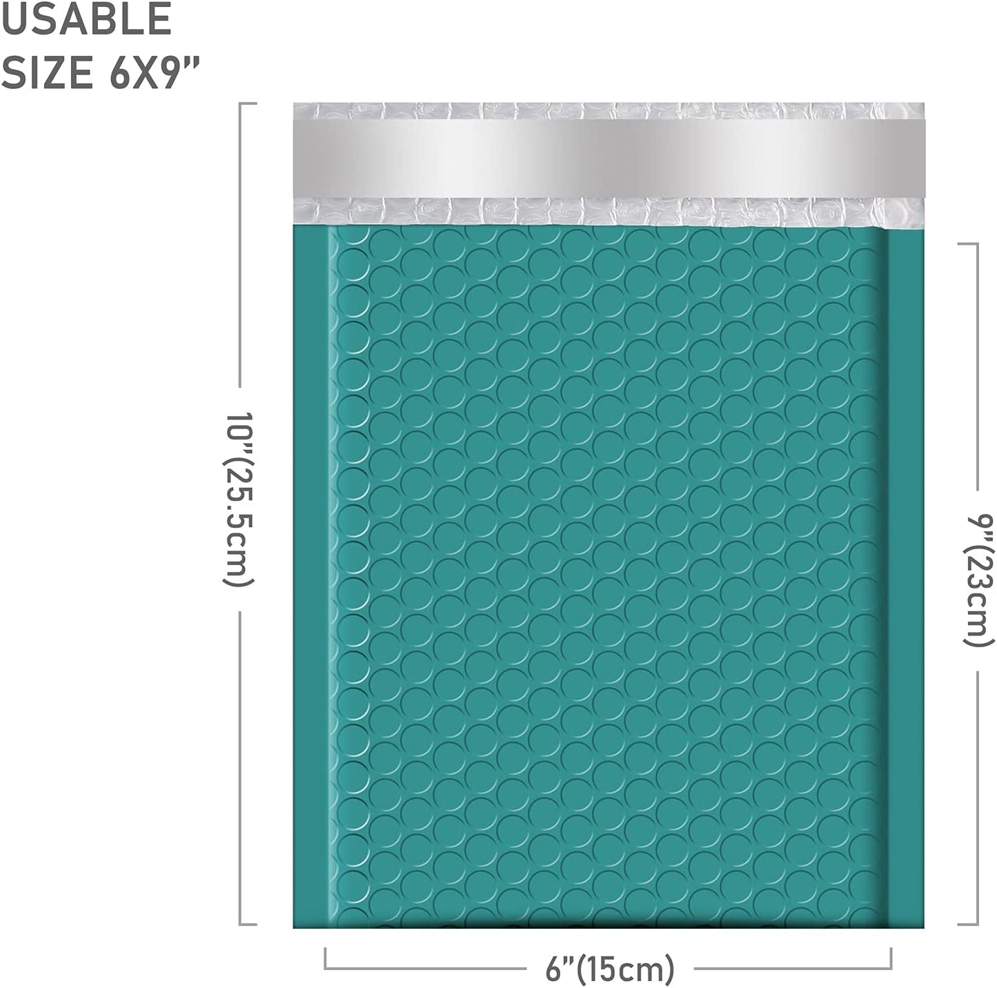 6x10 Bubble Mailer  #0 | Usable Size 6x9"| Turquoise Green