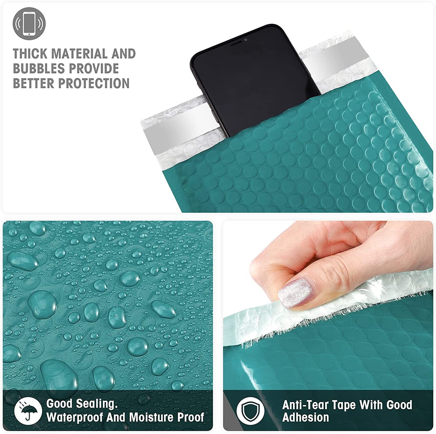 6x10 Bubble Mailer  #0 | Usable Size 6x9"| Turquoise Green