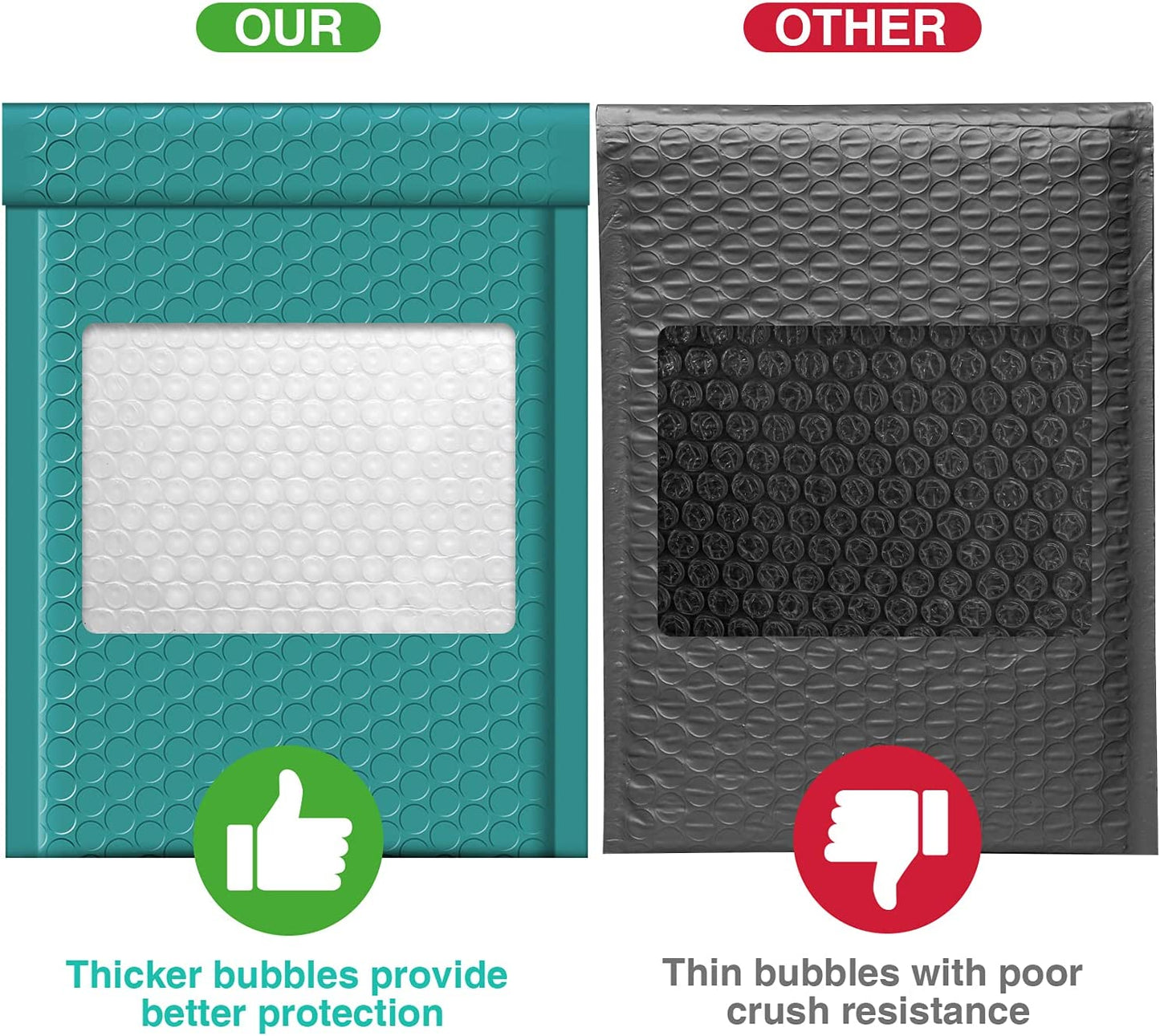 6x10 Bubble Mailer  #0 | Usable Size 6x9"| Turquoise Green