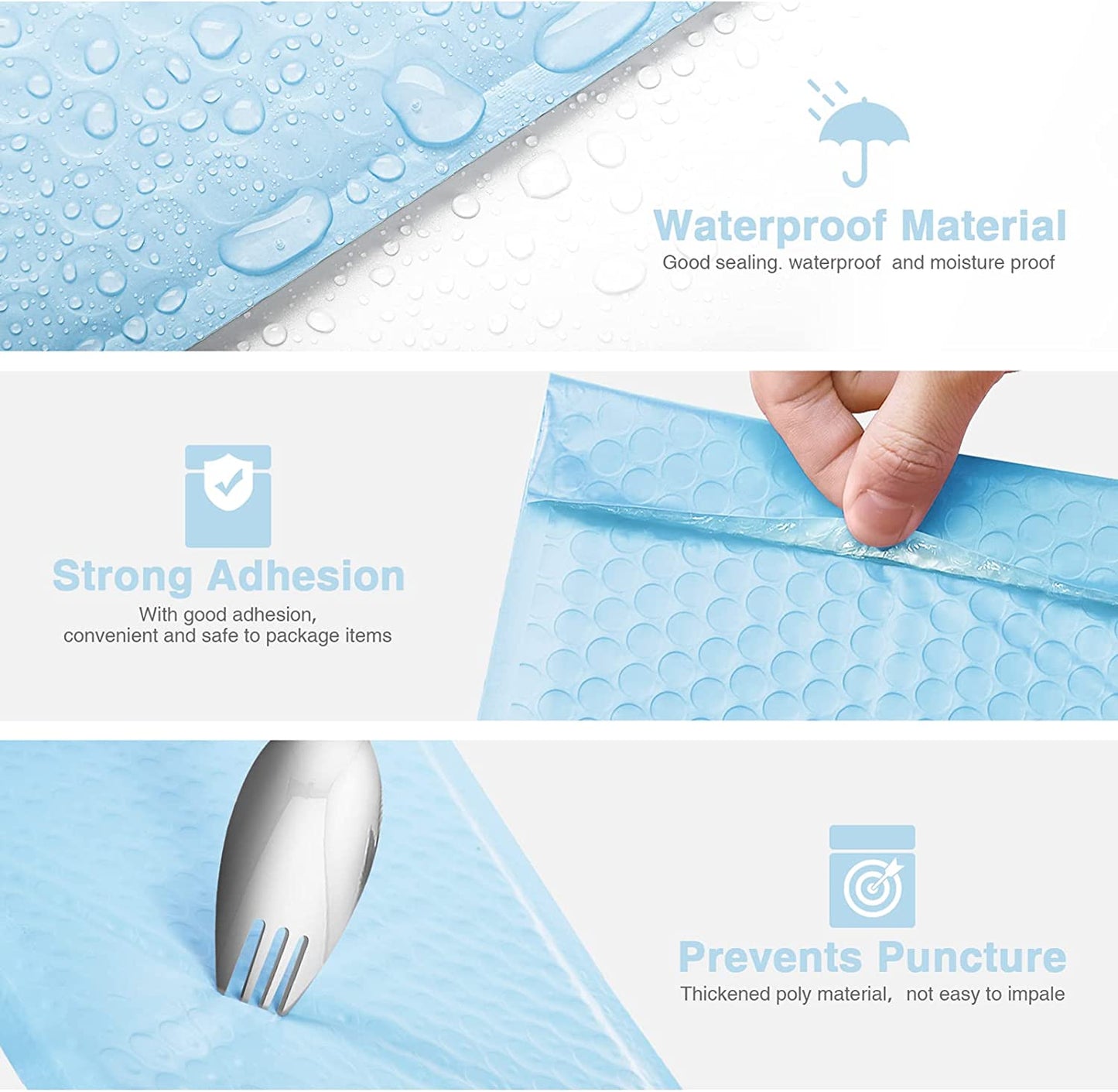 6x10 Bubble Mailer  #0 | Usable Size 6x9"| Light Blue