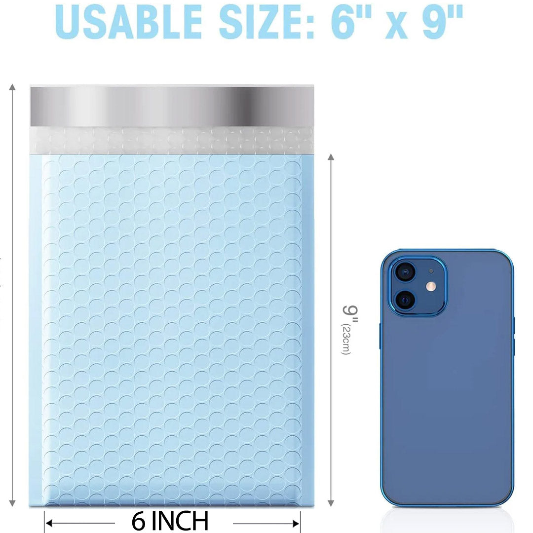 6x10 Bubble Mailer  #0 | Usable Size 6x9"| Light Blue
