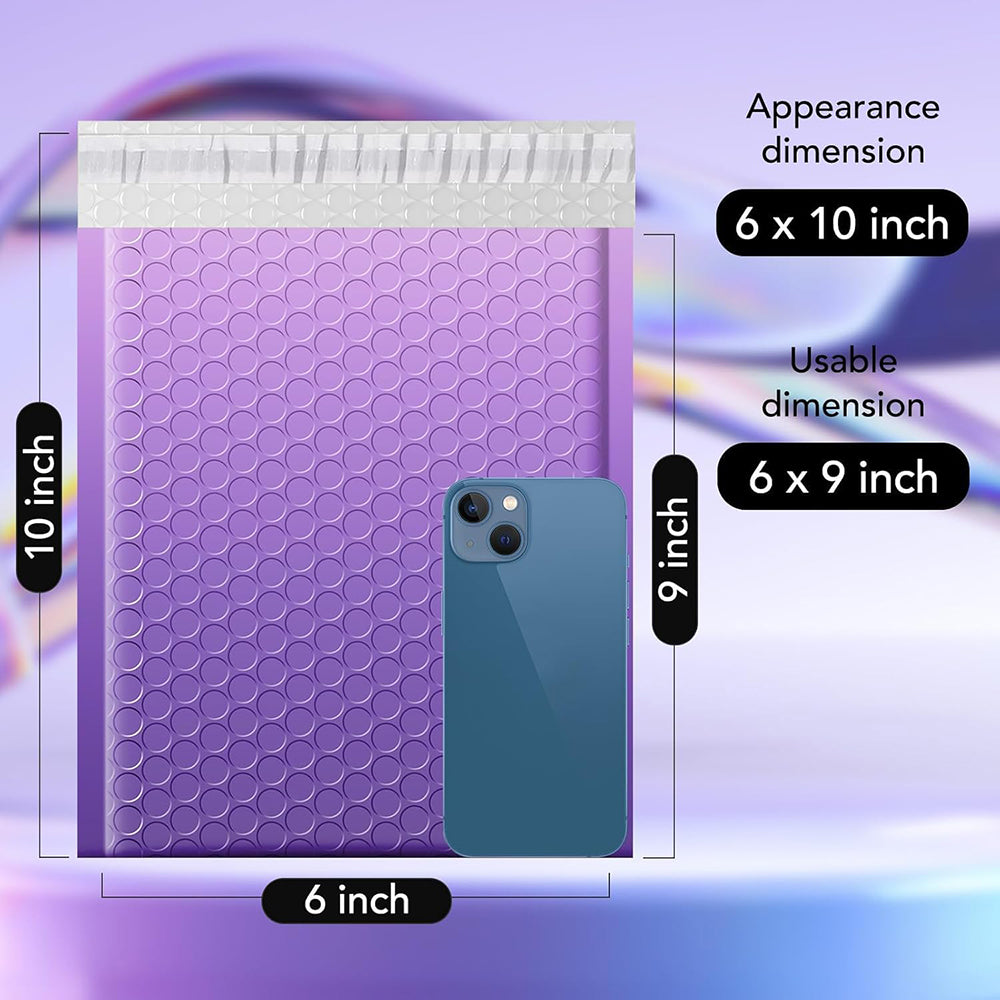6x10 Bubble Mailer  #0 | Usable Size 6x9" | Gradient Purple