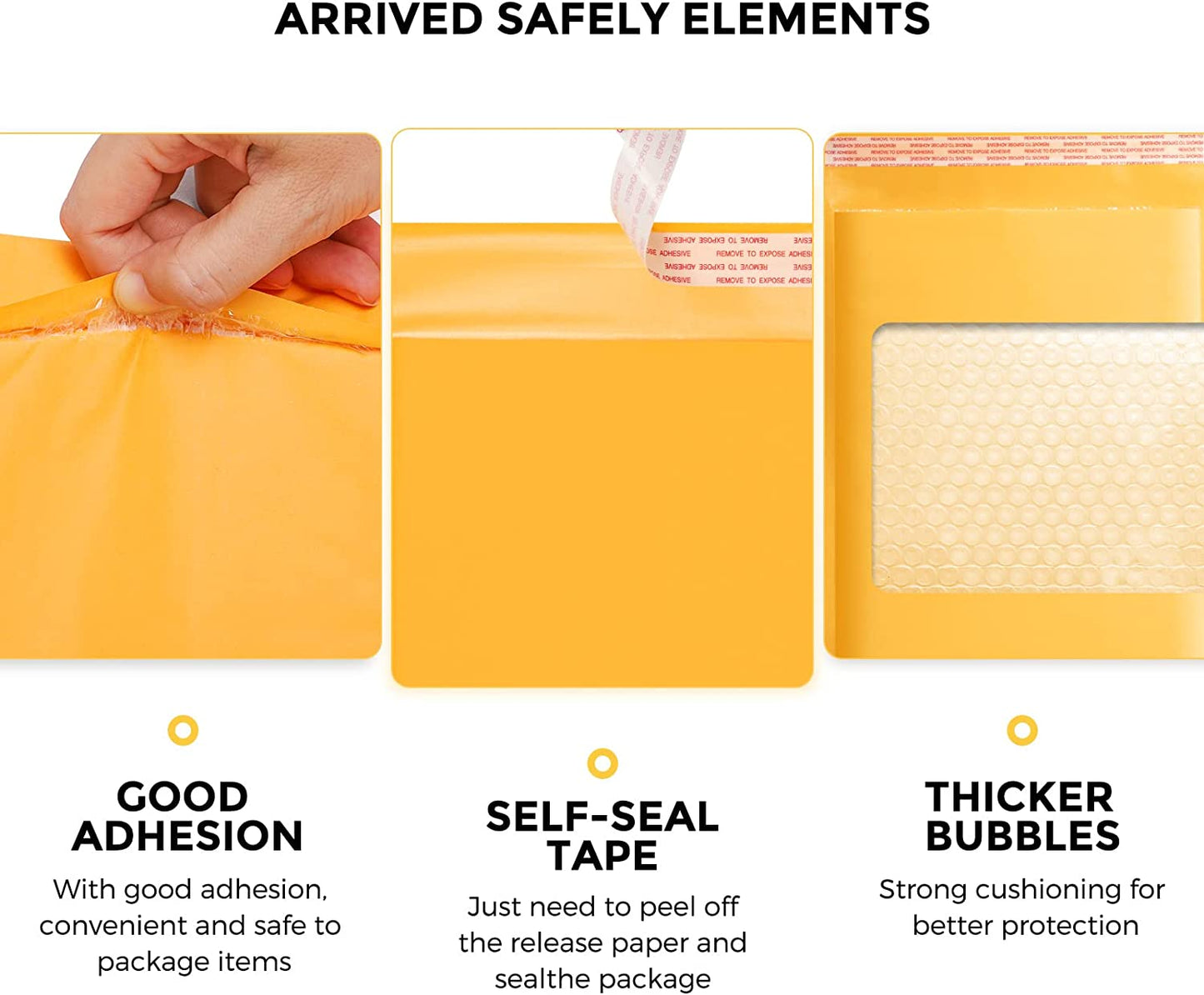 7.25x12 Kraft Bubble Mailer Padded Envelope #1 | Usable Size 7.25x11" | Yellow