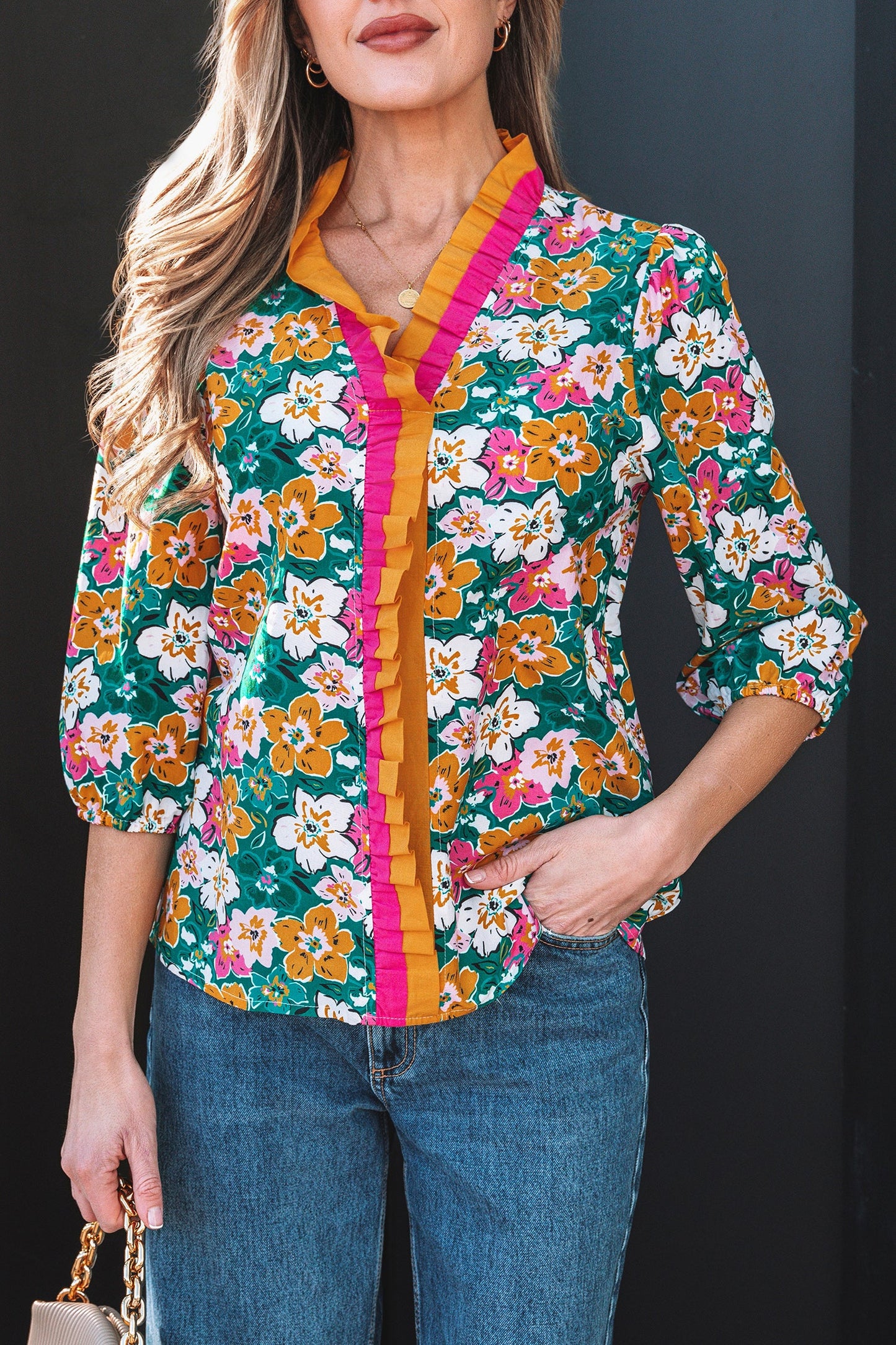 Meadow 3 4 Sleeve Blouse
