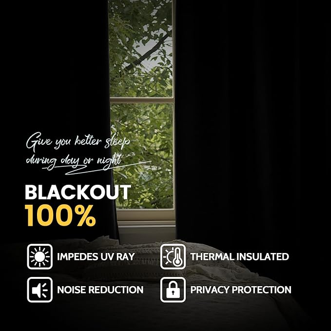 Yakamok Pink 100% Blackout Curtains 63 Inches Long