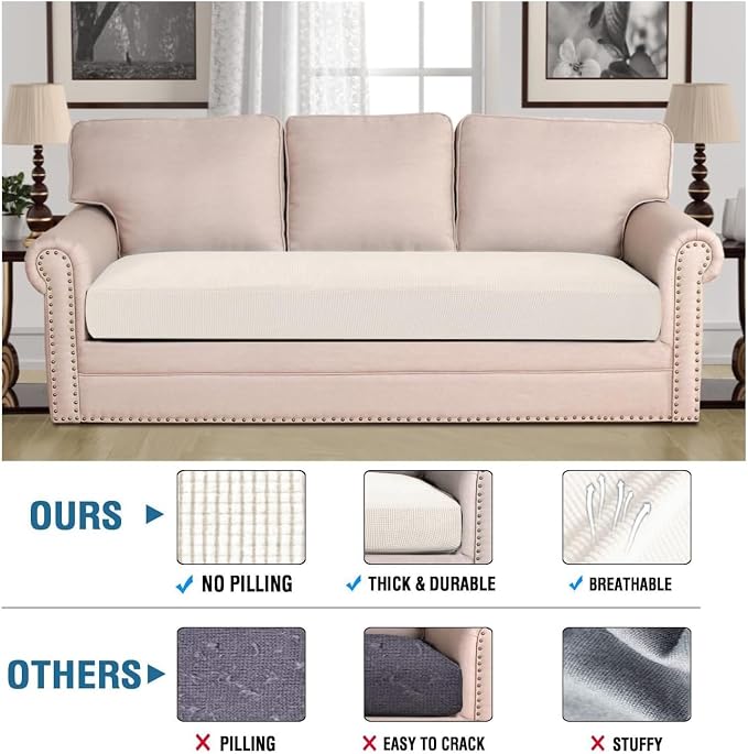 H.VERSAILTEX Super Stretch Individual Seat Cushion Covers Sofa Covers Couch