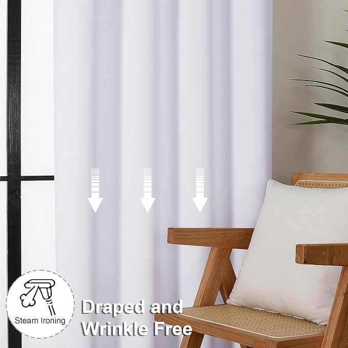 Simplebrand Ava Pure White Curtains