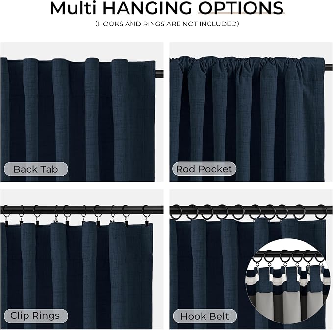 INOVADAY 100% Blackout Linen Curtains