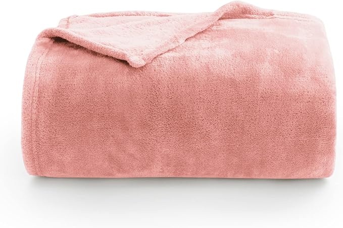 BEDELITE Fleece Blanket Soft Plush Queen Size Bed Blanket Pink 90"x90" | Ultra