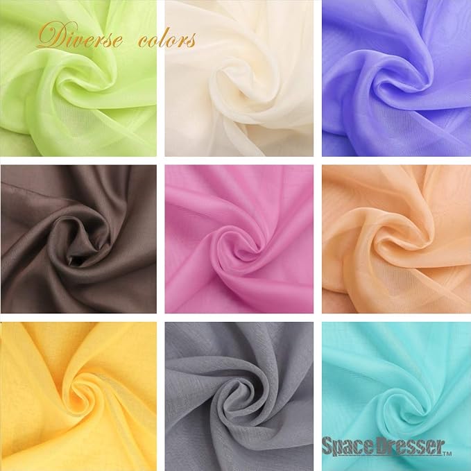 SpaceDresser Sheer Voile Window Treatment Rod Pocket Curtain Panels