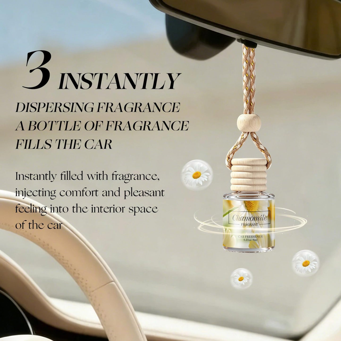 Car Air Freshener Diffuser, Hanging Car Scents Air Freshener, Car Fresheners Long Lasting, Essential Oil Diffuser, Fragrance Oil 8ml*12pcs