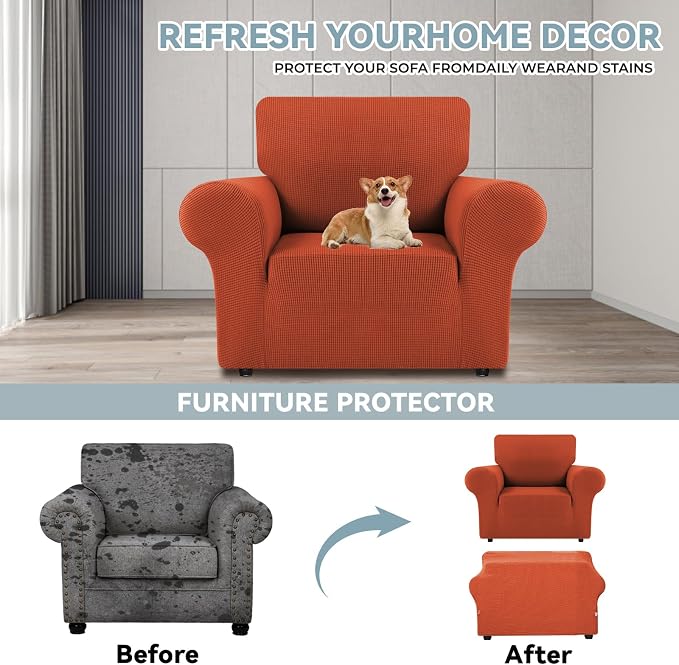 LURKA Stretch Chair Sofa Slipcovers 1 Piece Couch Covers