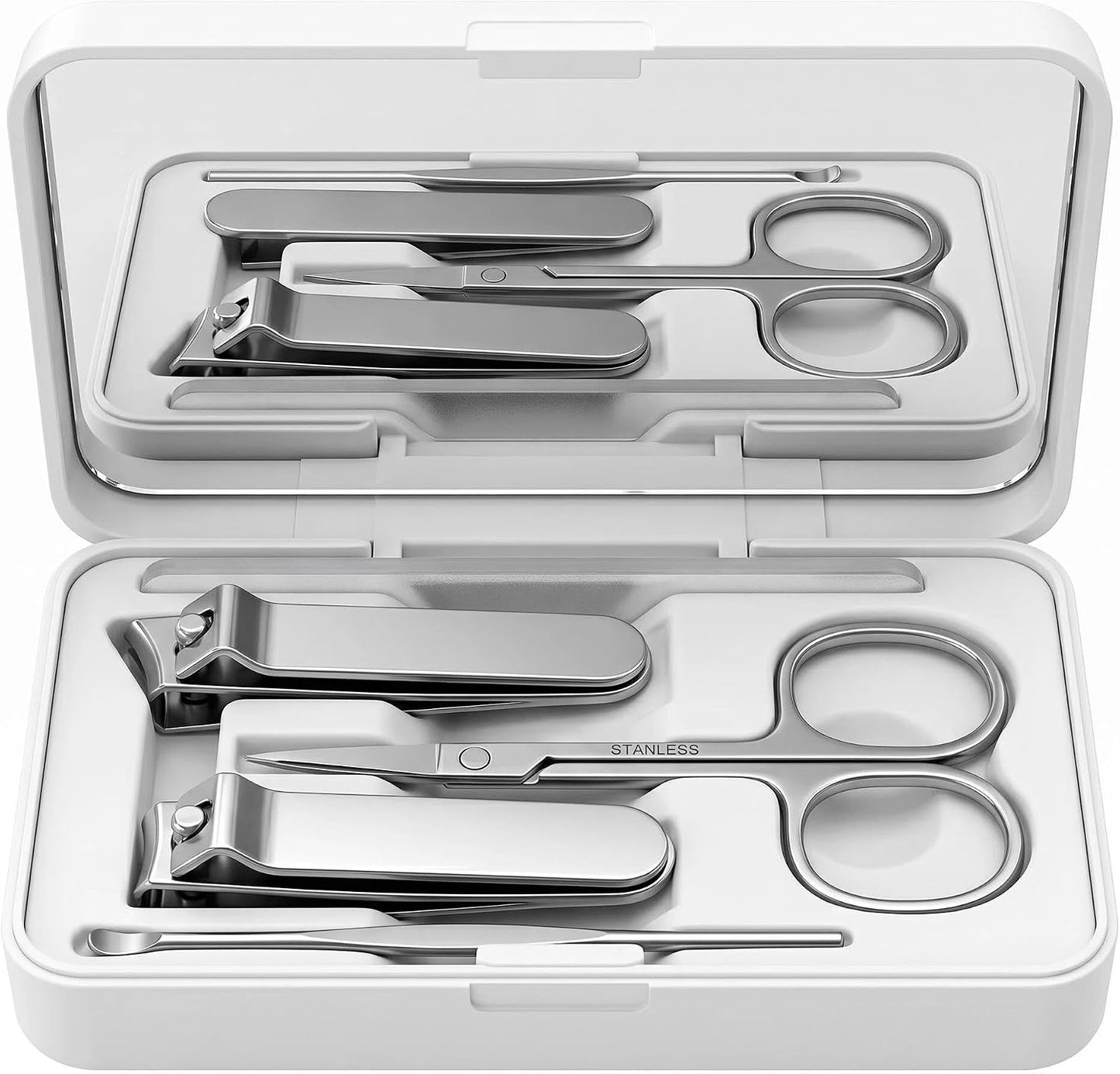 Luxury 10-in-1 Professional Manicure Set - Premium Stainless Steel Nail Clippers & Grooming Kit with Elegant Travel Case for Ultimate Hand, Foot & Facial Care (Black/Red)