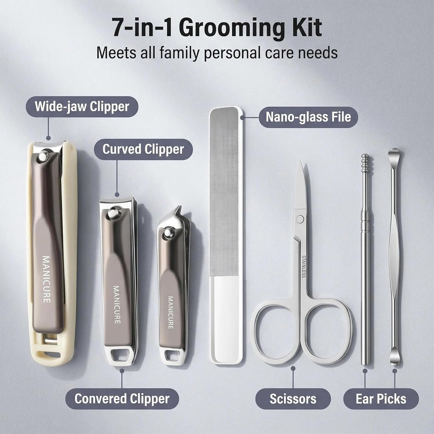 Luxury 10-in-1 Professional Manicure Set - Premium Stainless Steel Nail Clippers & Grooming Kit with Elegant Travel Case for Ultimate Hand, Foot & Facial Care (Black/Red)