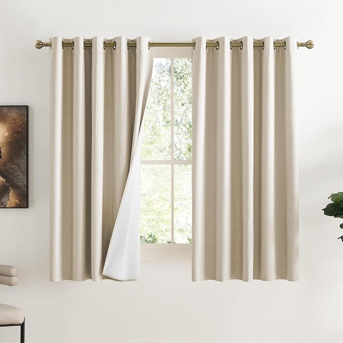 NICETOWN Full Shade Curtain Panels, 62 x 63 inch, Pair of Energy Smart & Noise