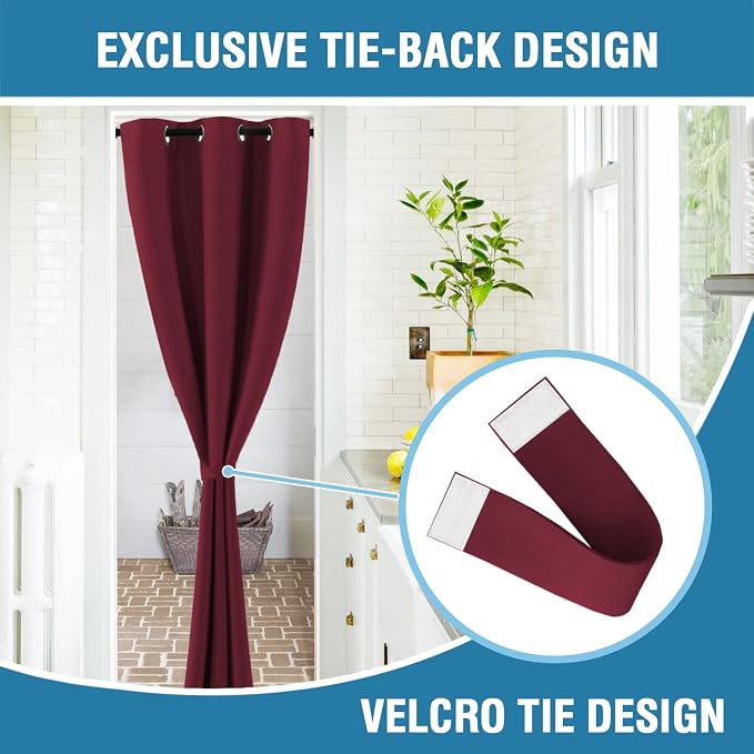 H.VERSAILTEX Christmas Doorway Curtain Blackout Door Curtain Room Divider