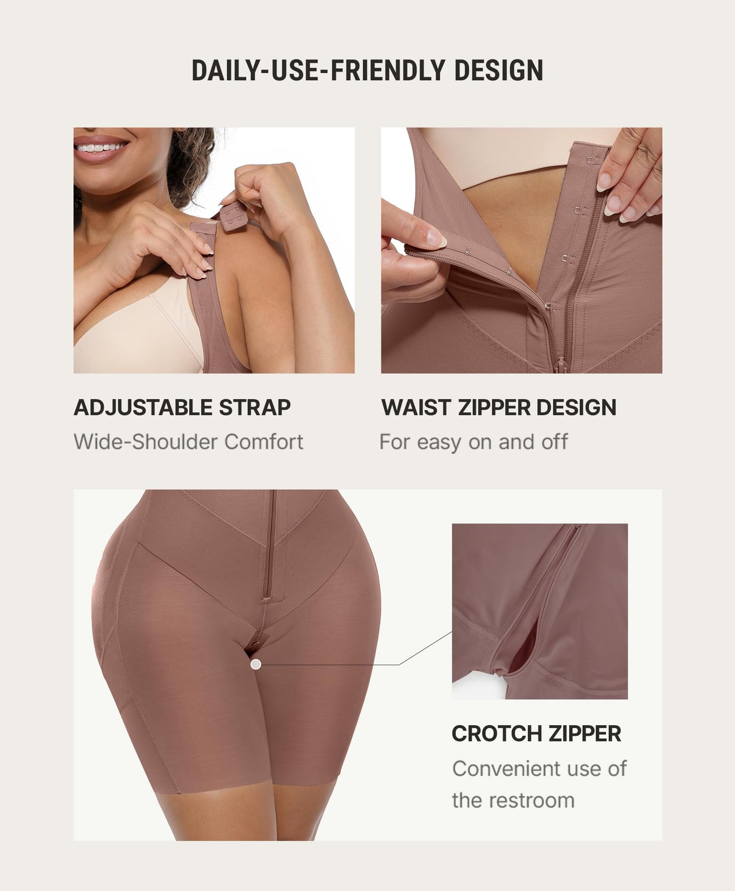 FeelinGirl Feelvibe Shapewear Tummy Control Faja Body Shaper for Women | Fajas Colombianas Moldeadoras, Plus Size, Zipper Crotch, Daily Body Sculpting, Postpartum & Post-surgery Faja