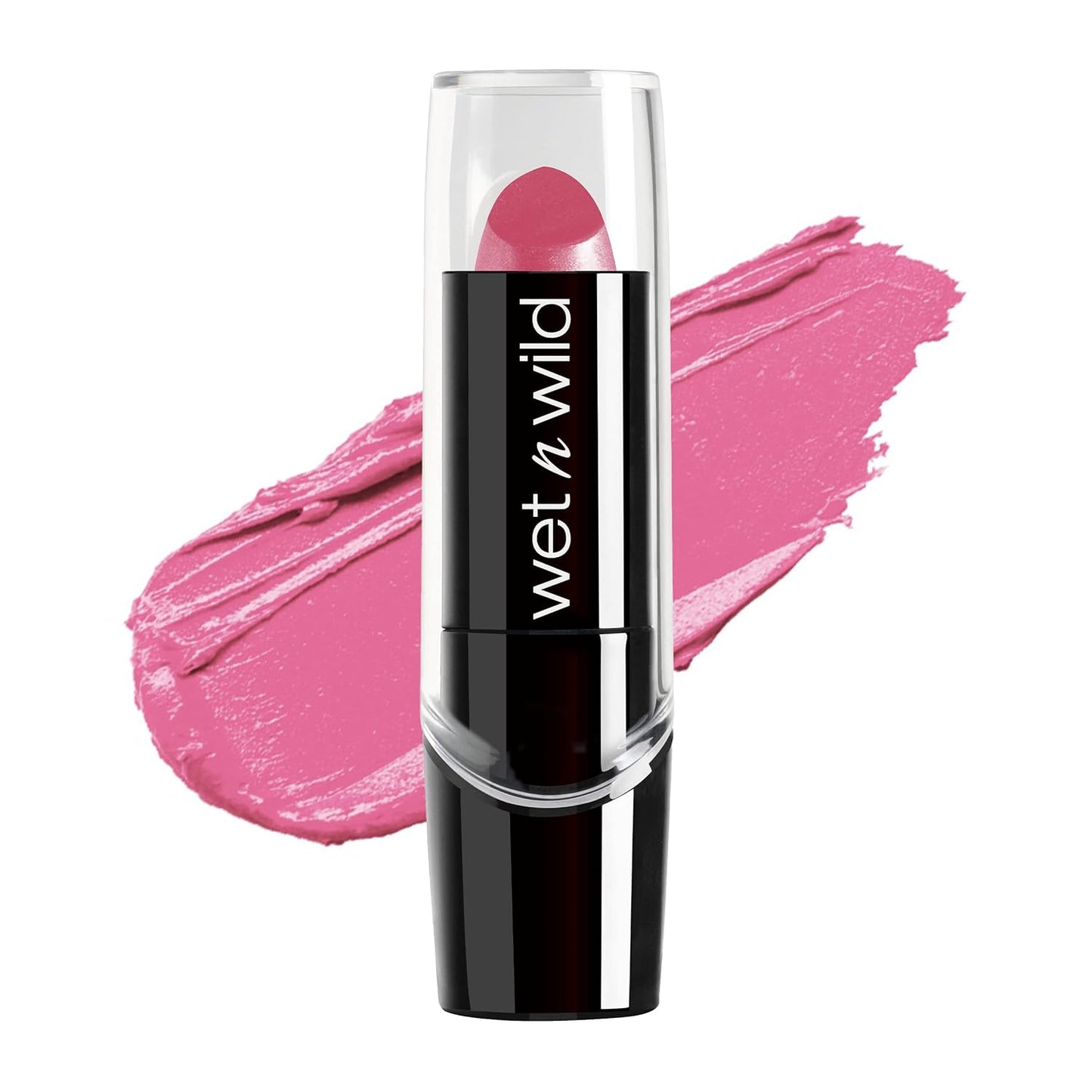 wet n wild Silk Finish Lipstick, Hydrating Rich Buildable Lip Color, Formulated with Vitamins A,E, & Macadamia for Ultimate Hydration, Cruelty-Free & Vegan - Dark Pink Frost