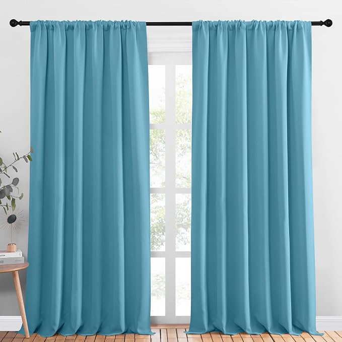 NICETOWN 2 Panels Blackout Curtains, Rod Pocket Thermal Insulated Drapess