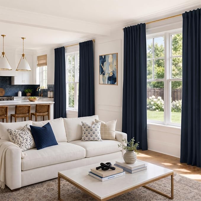 INOVADAY 100% Blackout Linen Curtains