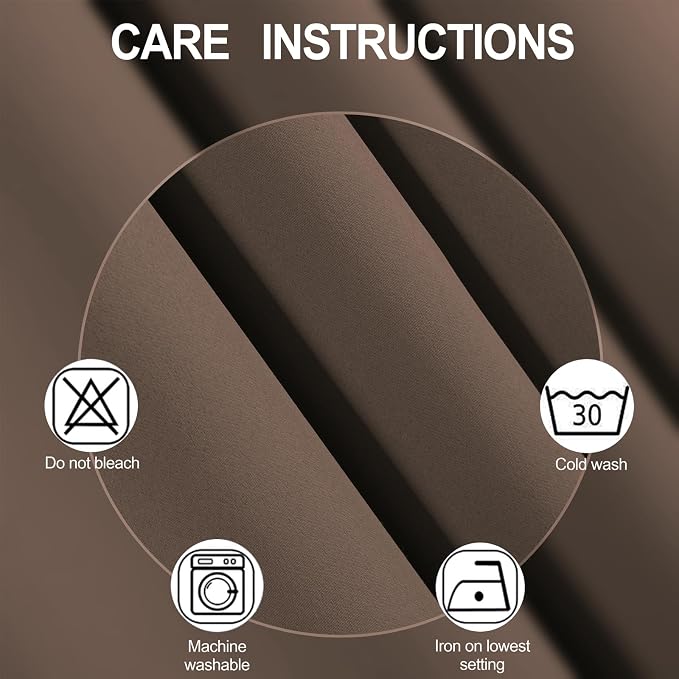 Blackout Curtains 52 x 120 Inch Long Chocolate Curtains Set of 2 Panels Room