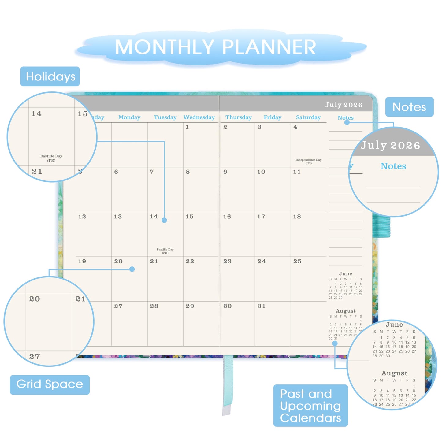2024-2026 Pocket Planner 3 Year Monthly Calendar 6.3x3.8 Oil Painting