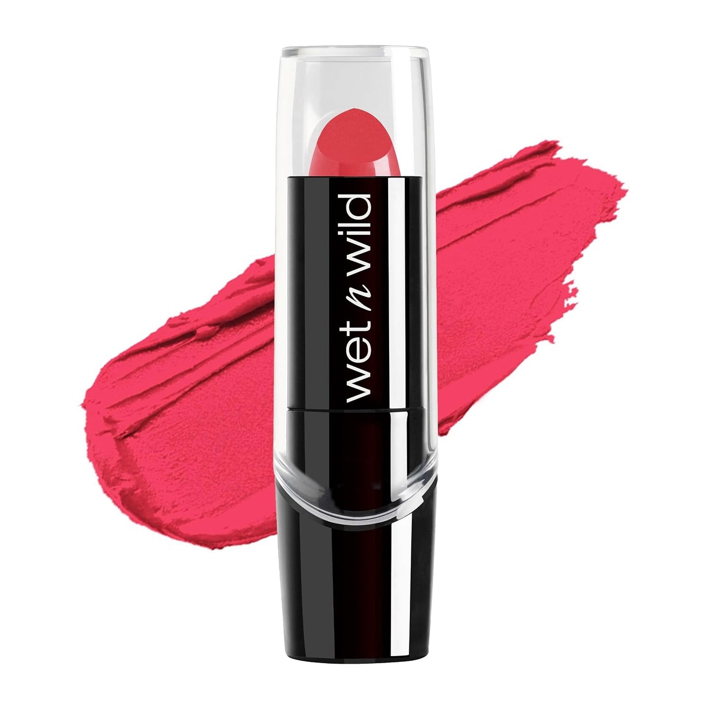 wet n wild Silk Finish Lipstick, Hydrating Rich Buildable Lip Color, Formulated with Vitamins A,E, & Macadamia for Ultimate Hydration, Cruelty-Free & Vegan - Dark Pink Frost