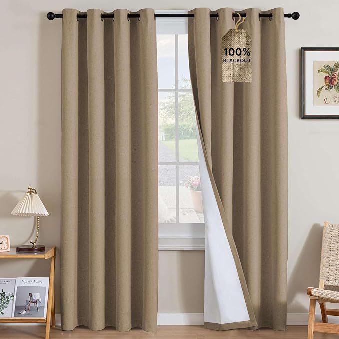 H.VERSAILTEX Linen Curtains 100% Blackout Curtains