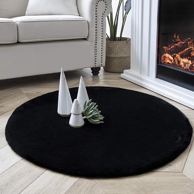 Ashler HOME DECO Ultra Soft Faux Rabbit Fur Chair Couch Cover Area Rug