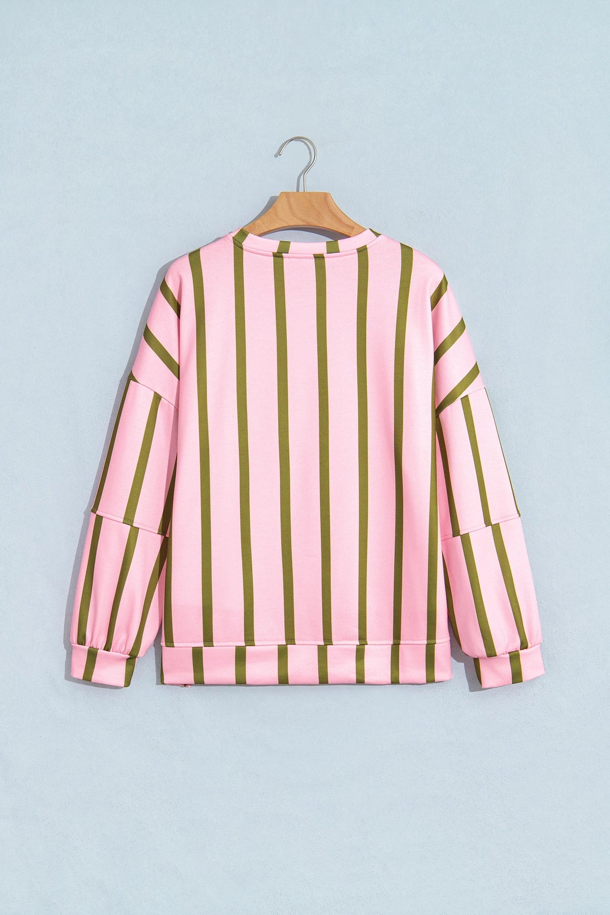 Stripe Drop Shoulder High Low Hem Sweatshirt