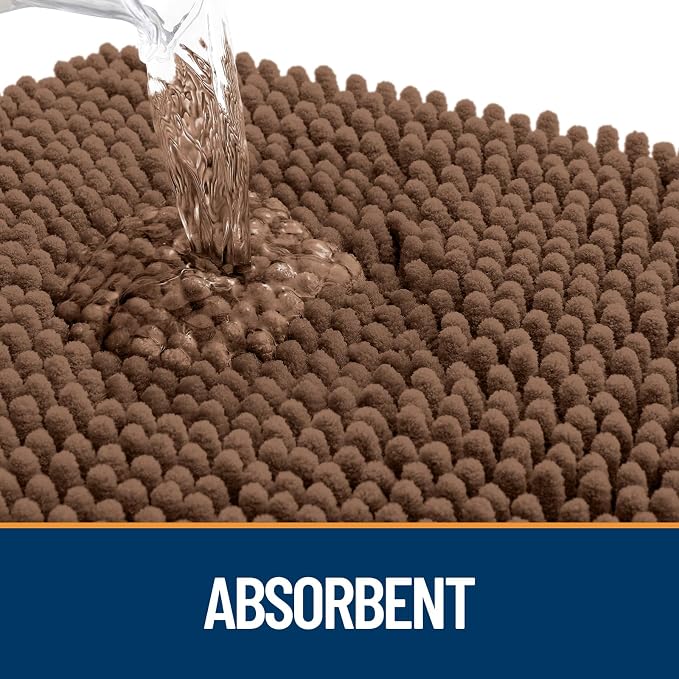 OLANLY Dog Door Mat for Muddy Paws 30x20, Super Absorbent Chenille Mud Mat |