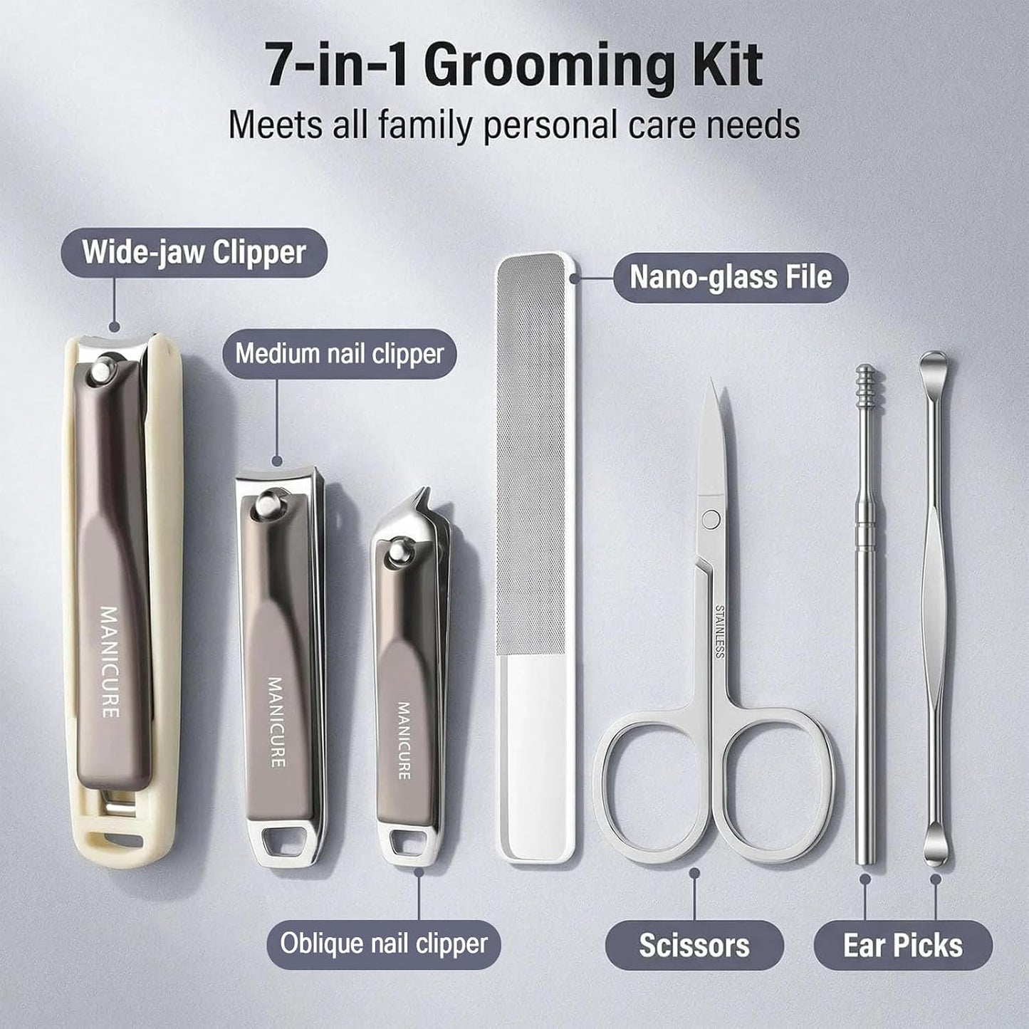 Luxury 10-in-1 Professional Manicure Set - Premium Stainless Steel Nail Clippers & Grooming Kit with Elegant Travel Case for Ultimate Hand, Foot & Facial Care (Black/Red)